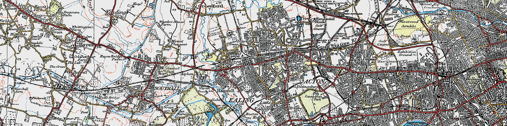 Old map of West Ealing in 1920