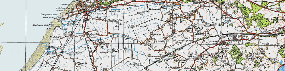 Old map of Tickenham Moor in 1919