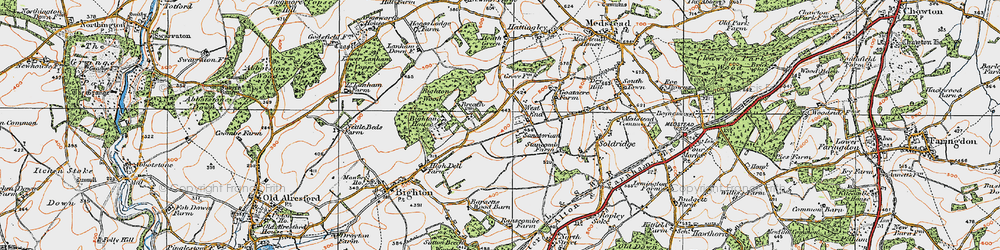 Old map of Bighton Ho in 1919
