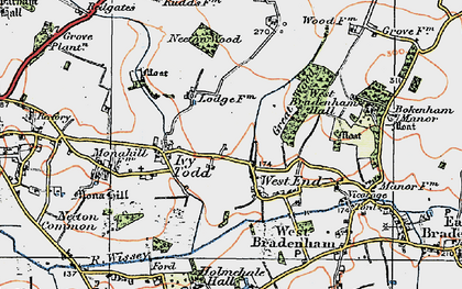 Old map of Holme Hale Hall in 1921