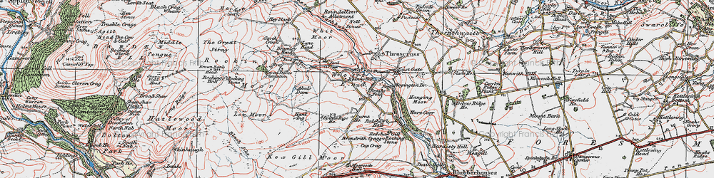 Old map of Brandrith Crags in 1925