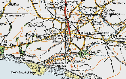 Old map of Afon Col'-huw in 1922