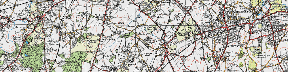 Old map of West Ewell in 1920