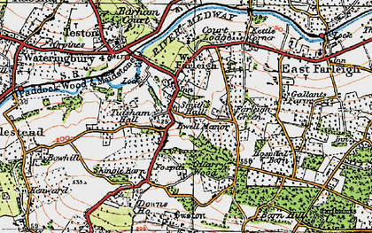 Old map of West Farleigh in 1921