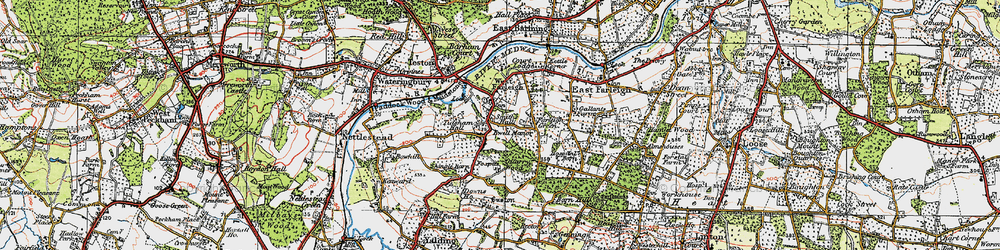 Old map of West Farleigh in 1921