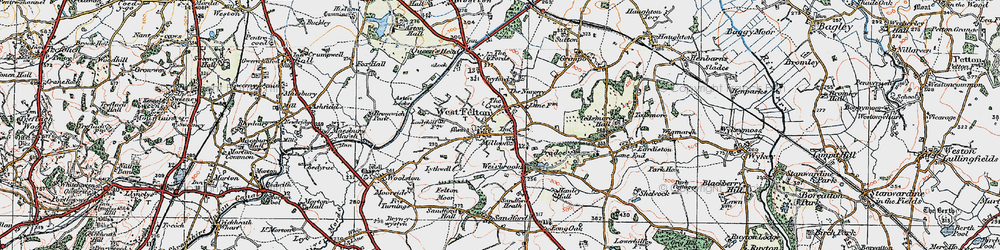 Old map of West Felton in 1921