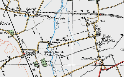 Old map of Thornton Abbey in 1924