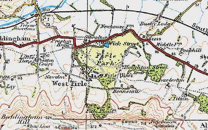 Old map of West Firle in 1920