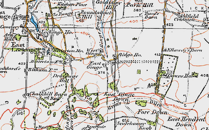 Old map of West Ginge in 1919