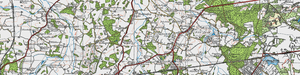 Old map of West Green in 1919