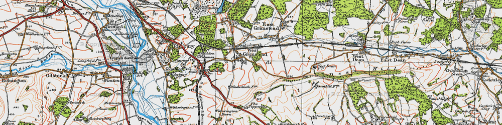 Old map of West Grimstead in 1919