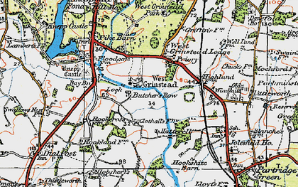 Old map of West Grinstead in 1920