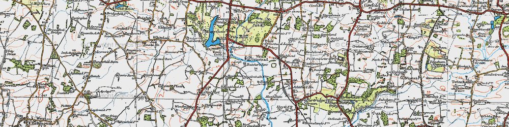 Old map of West Grinstead in 1920