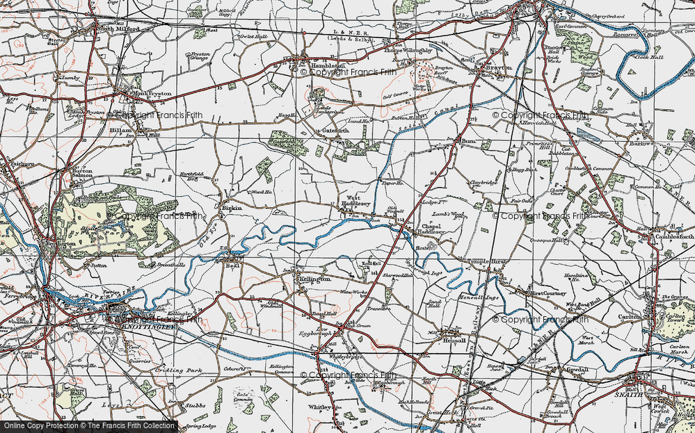 Old Map of West Haddlesey, 1924 in 1924