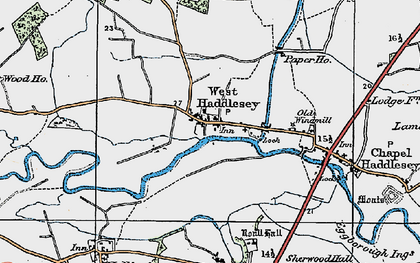 Old map of West Haddlesey in 1924