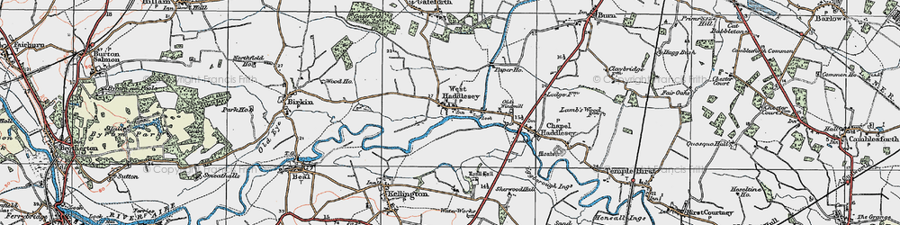 Old map of West Haddlesey in 1924