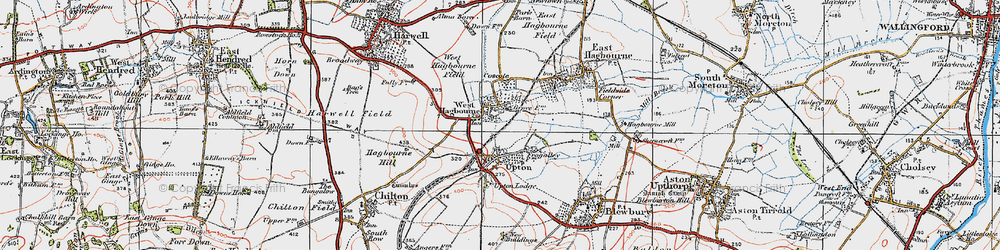 Old map of West Hagbourne in 1919