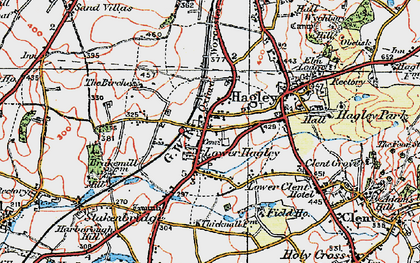 Old map of West Hagley in 1921