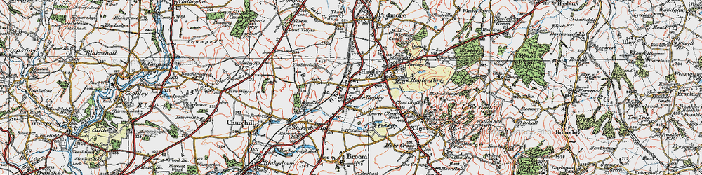Old map of West Hagley in 1921