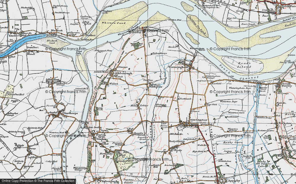 Old Map of West Halton, 1924 in 1924