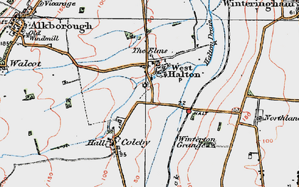 Old map of West Halton in 1924