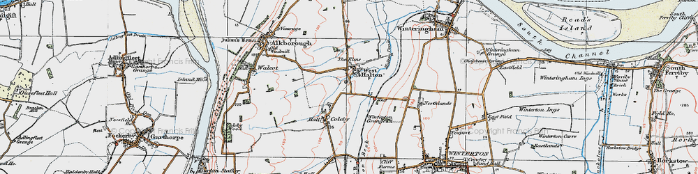 Old map of West Halton in 1924