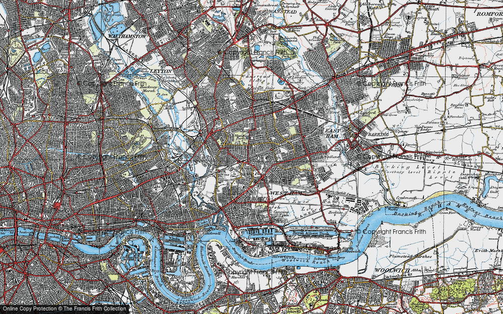 Old Map of West Ham, 1920 in 1920