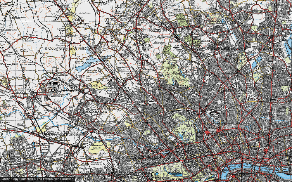 Old Map of West Hampstead, 1920 in 1920