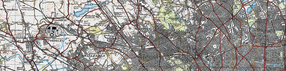 Old map of West Hampstead in 1920