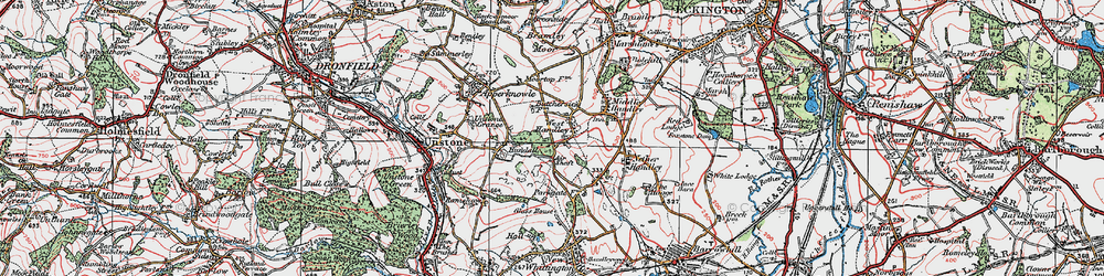 Old map of West Handley in 1923