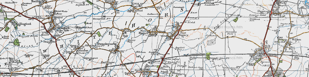 Old map of West Hanney in 1919