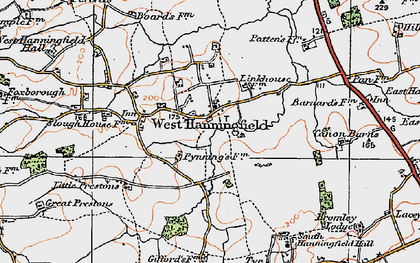 Old map of West Hanningfield in 1921