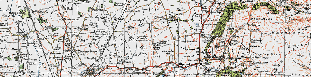 Old map of West Harlsey in 1925
