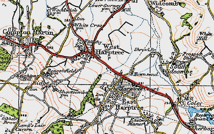 Old map of West Harptree in 1919