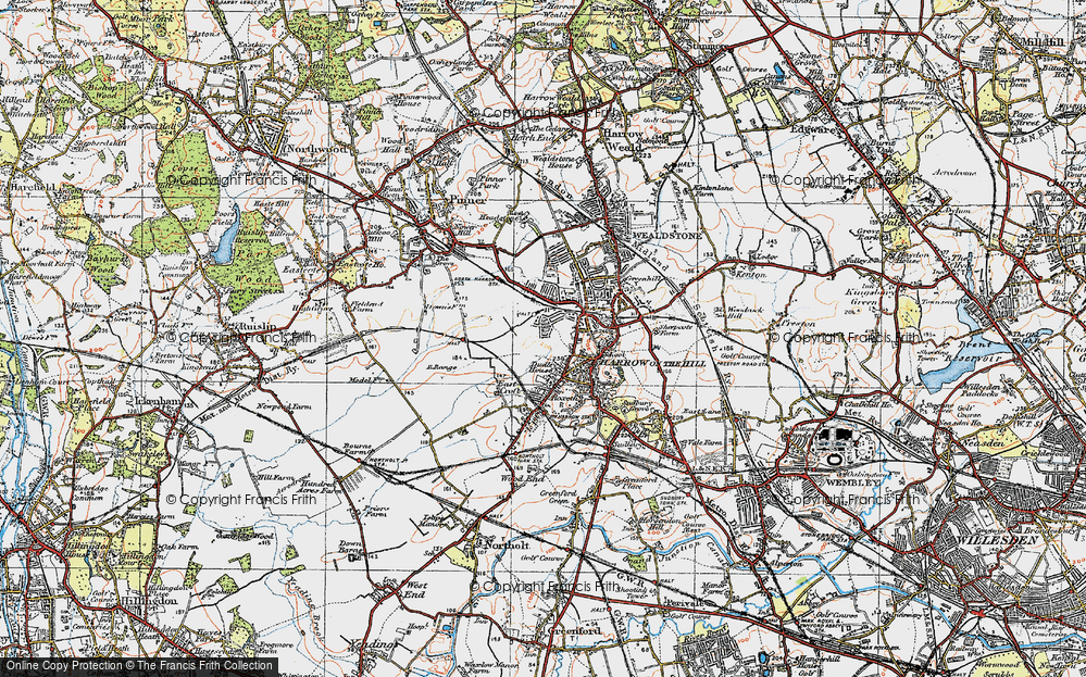 Old Map of West Harrow, 1920 in 1920
