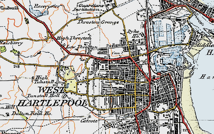 Old map of West Hartlepool in 1925