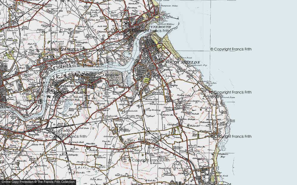 Old Map of West Harton, 1925 in 1925