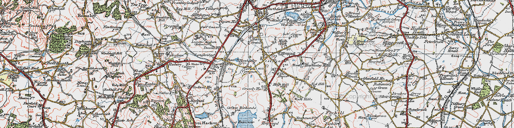 Old map of West Heath in 1921