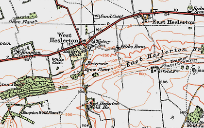 Old map of West Heslerton in 1925
