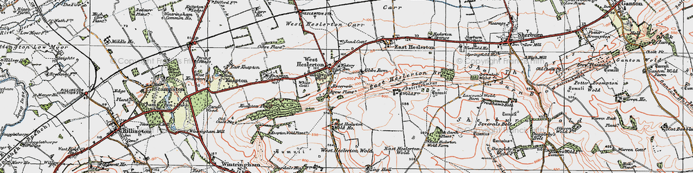 Old map of West Heslerton in 1925