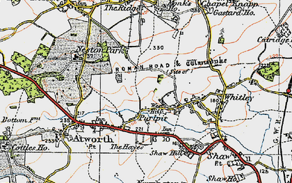 Old map of West Hill in 1919