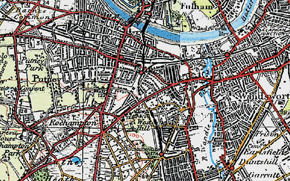 Old map of West Hill in 1920