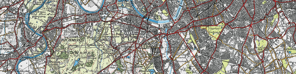 Old map of West Hill in 1920
