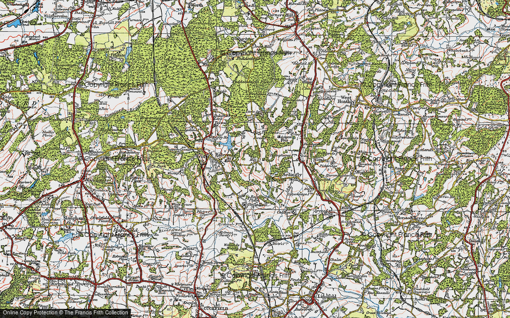 Old Map of Historic Map covering Tilgate Wood in 1920