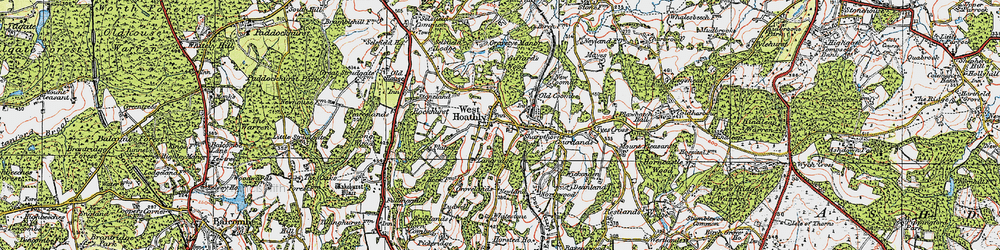 Old map of West Hoathly in 1920