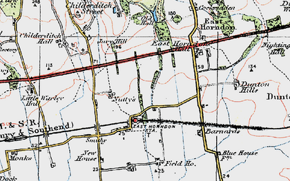 Old map of West Horndon in 1920
