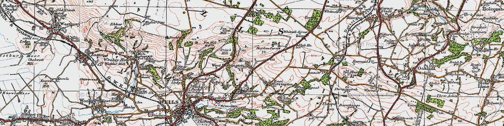 Old map of West Horrington in 1919