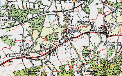Old map of West Horsley in 1920