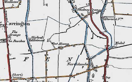 Old map of West Houses in 1923
