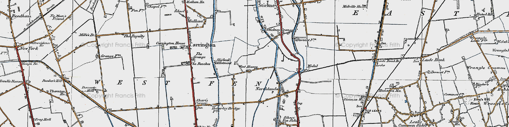 Old map of West Houses in 1923